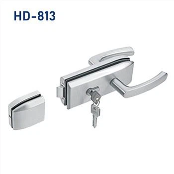 Rectangle Glass Door Lock With Magnetic Strike Plate